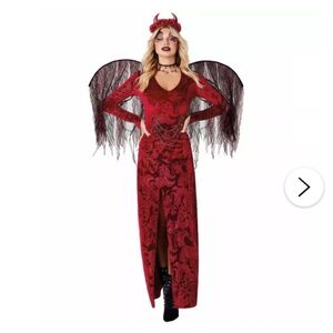 SPIRIT HALLOWEEN GOTHIC DEVIL ADULT WOMEN COSTUME *DRESS ONLY* VAMPIRE CHAINS SM